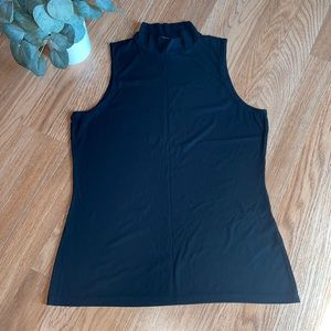 Black half neck tank